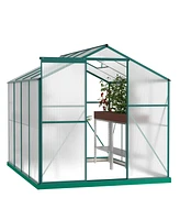 Simplie Fun Sturdy 4mm Polycarbonate Greenhouse with Aluminum Frame and Sliding Door