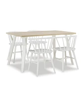 Alwynn 5-Piece Dining Set Stylish Table & Windsor Chairs