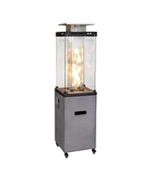 Simplie Fun 16 Inch x 61 Inch Height Outdoor Propane Gas Fire Heater With Tempered Glass