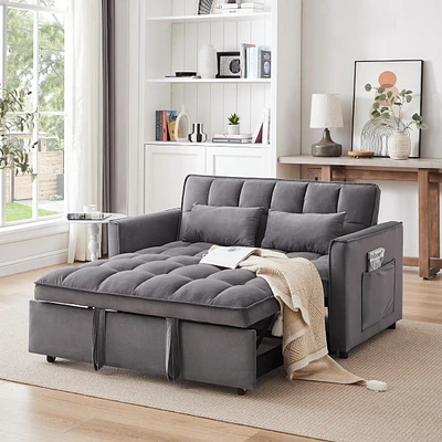 Streamdale Furniture Versatile Velvet Sofa Bed Loveseat, Bed, Couch for Home, Office