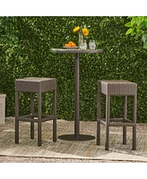 Simplie Fun Milton Wicker Backless Bar Stool