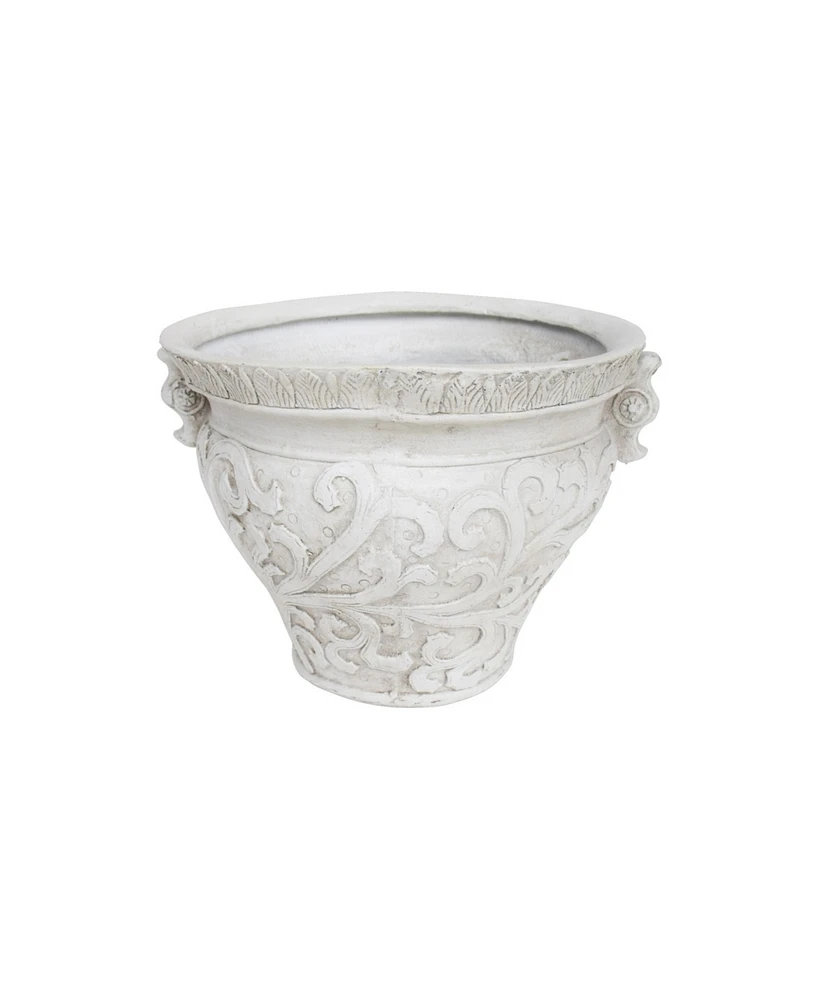 Streamdale Furniture Antique White Concrete Planter For Indoor/Outdoor Use