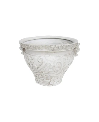 Simplie Fun Antique White Concrete Planter For Indoor/Outdoor Use