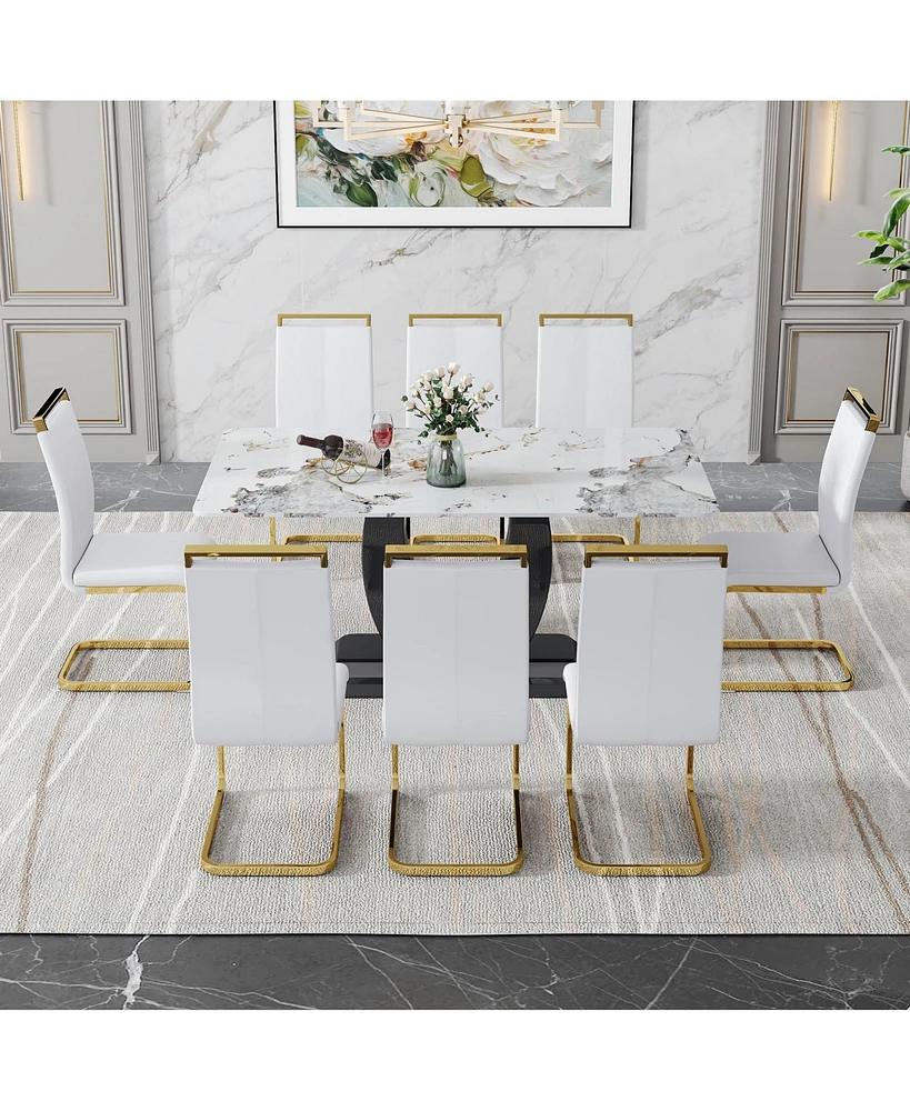 Simplie Fun Modern Dining Table and Chair Set: Stylish and Functional