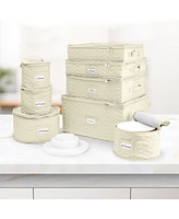 Sorbus 8 Piece Quilted China Dinnerware Storage Cases - for Dinnerware, Mugs