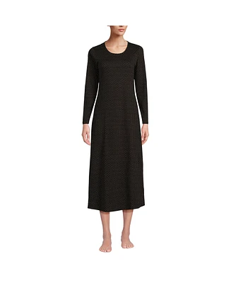 Lands' End Women's Cotton Long Sleeve Midcalf Nightgown