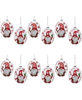 Slickblue Set of 12 Gnome Disc Ornaments for Whimsical Holiday Decorating