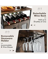 Sugift Industrial Sideboard Buffet Cabinet with Removable Wine Rack