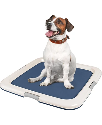 Iris Usa Potty Pad Holder, Fits 23"x23" or Larger, Square, Puppy Dog Pad Hoder, Secured Latches, Non-Skid Rubber Feet, High Polish Finish for Easy Cle