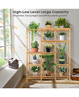 Sugift Multifunctional Bamboo Shelf Storage Organizer Rack