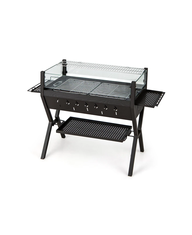 Vebreda Barbecue Charcoal Grills with Wind Guard Seasoning Racks