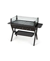 Vebreda Barbecue Charcoal Grills with Wind Guard Seasoning Racks