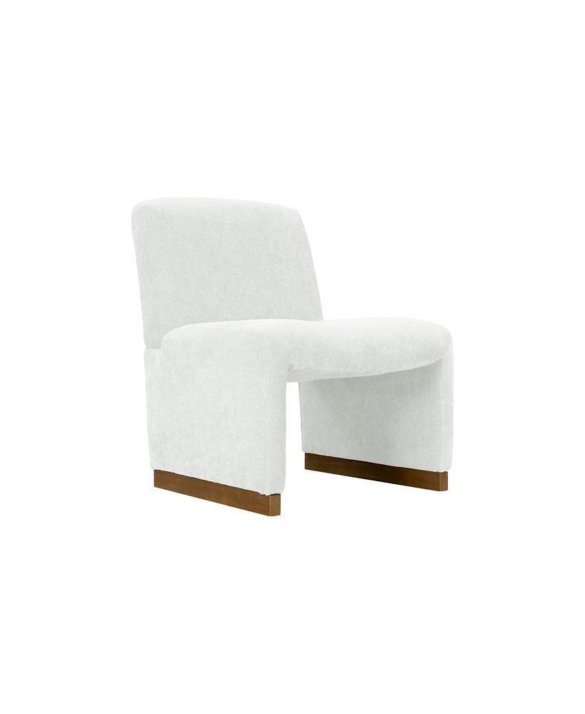 Simplie Fun Comfy Armless Accent Chair with Wood Legs