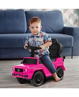 Skonyon 3-In-1 Kids Ride on Mercedes Benz G350 Push Car with Canopy