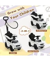 Skonyon 3-In-1 Kids Ride on Mercedes Benz G350 Push Car with Canopy