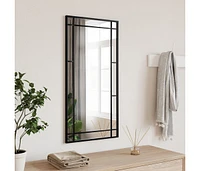 vidaXL Wall Mirror Black 15.7"x31.5" Rectangle Iron