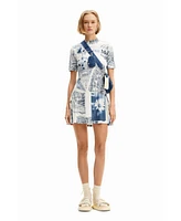 Desigual Women's Short map skater dress