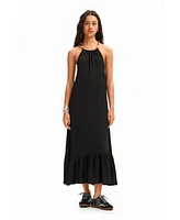 Desigual Women's Beaded strappy midi dress