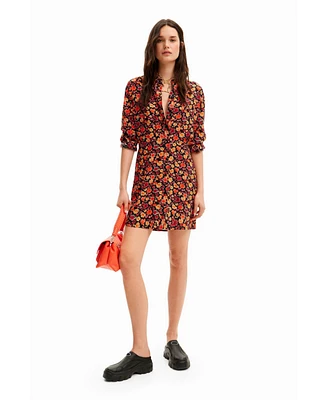 Desigual Women's Short floral shirt dress