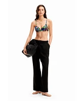 Desigual Women's Jungle Design Triangle Bikini Top