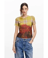 Desigual Women's Printed tulle T-shirt