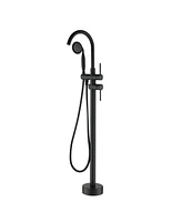 Boyel Living 6 Gpm 2-Handle Floor Mount Freestanding Tub Faucet with Hand Shower and Built-in Valve