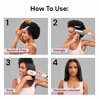 L'ange Professional Hair Mane Pass 2-in-1 Straightening Brush