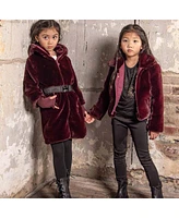 Imoga Collection Child Gary FW23 Burgundy Faux Fur Coat