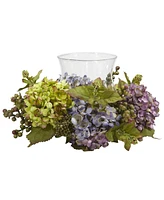 Slickblue Mixed Hydrangea Candelabrum - Elegant Floral Candle Holder