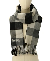 Coach Women's Wool Checkered Fringe-Trim Scarf