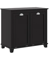 Homcom Tilt-Out Laundry Sorter Bathroom Cabinet, Black