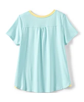 Lands' End Big Girls Plus Short Sleeve Active Curved Hem Tee