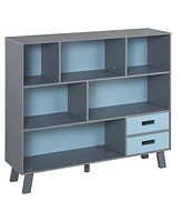 Homcom 3-Tier Bookcase Chest Open Shelves Cabinet Home Storage Furniture with Drawers