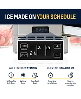 Newair 15” Undercounter Nugget Ice Maker, Pebble Ice Maker Producing 66 lbs. Daily, Built-in or Freestanding in Stainless Steel, Sonic Ice Make