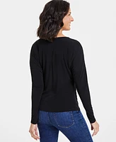 I.n.c. International Concepts Women's Cowl-Neck Long-Sleeve Top, Created for Macy's