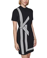 Karl Lagerfeld Paris Women's Kl-Striped Sweater Dress