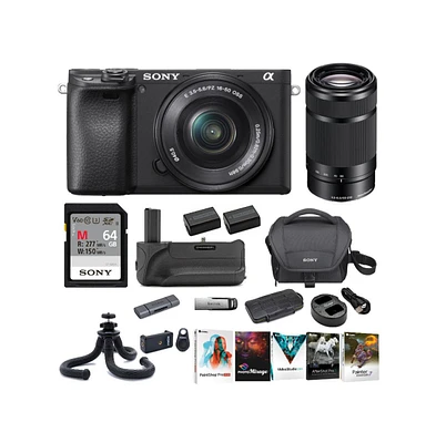 Sony a6400 Mirrorless Digital Camera Bundle with 16-50mm and 55-210mm Lenses