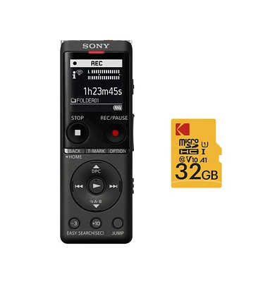 Sony Icd-UX570 Digital Voice Recorder (Black) with 32GB microSDHC Card