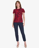 Tommy Hilfiger Women's Short Sleeve Blouse with Butterfly Sleeves