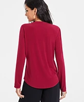 I.n.c. International Concepts Women's Zip-Pocket Blouse, Created for Macy's