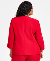 Kasper Plus Open-Front Jacket