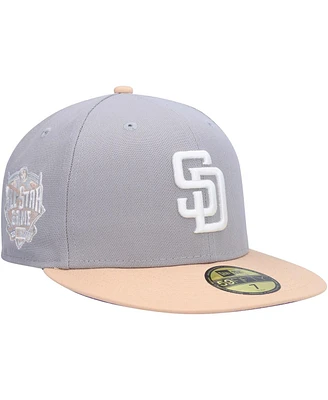 New Era Men's Gray/Peach San Diego Padres 216 Mlb All-Star Game Purple Undervisor 59FIFTY Fitted Hat