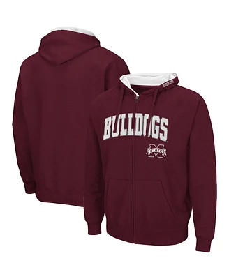 Colosseum Men's Maroon Mississippi State Bulldogs Arch Logo 3.0 Full-Zip Hoodie