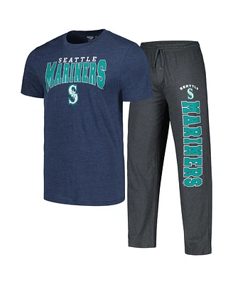 Concepts Sport Men's Charcoal/Navy Seattle Mariners Meter T-Shirt Pants Sleep Set