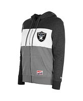 New Era Women's Black Las Vegas Raiders Color-Block Full-Zip Hoodie