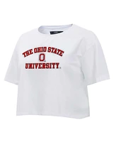 Pro Standard Women's Ohio State Buckeyes Classic Single Jersey Cropped Boxy T-Shirt