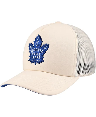 Mitchell & Ness Men's Cream Toronto Maple Leafs Foam Front Trucker Adjustable Hat