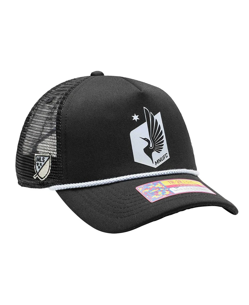 Fan Ink Men's Black Minnesota United Fc Atmosphere Trucker Adjustable Hat