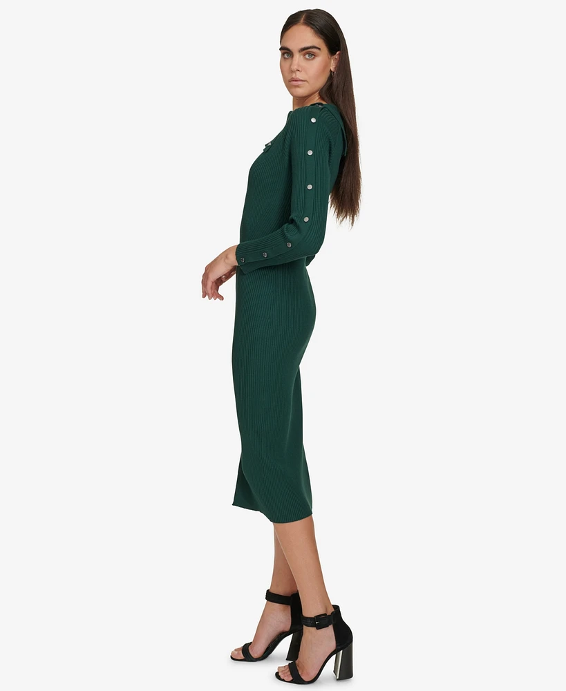 Calvin Klein Women's Rib-Knit Long-Sleeve Sweater Dress