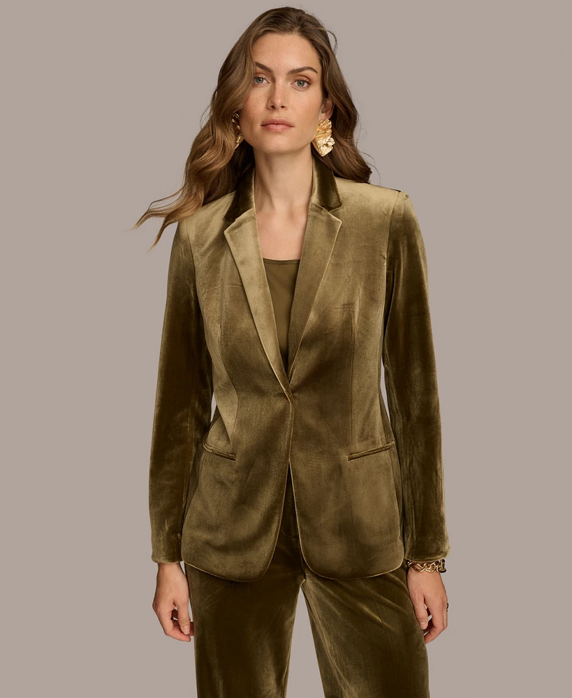 Donna Karan New York Women's Velvet One-Button Blazer